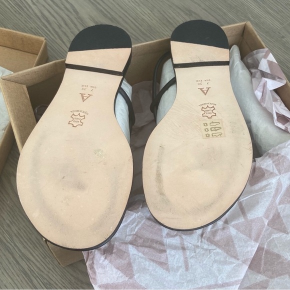 Anthropologie - T-Strap Sandals - Black - Size 7 (38) Fits 7/7.5 - 2024 - NWT - Picture 15 of 15